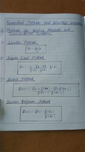 Numerical methods and scientific computation
