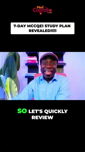 A 7-day MCCQE1 study plan to mirror the MCCQE1 blueprint. This plan helps to stay sharp and avoid burnout. Get the full breakdown via the link! #MCCQE1 #studyplan #blueprint #medicalcouncil #examtips #tiktok Your 7-Day MCCQE1 Study Plan = https://youtube.com/live/Y3cxOGw1mgo