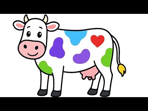 How to Draw a Cute Cow Step by Step |Drawing Painting Coloring