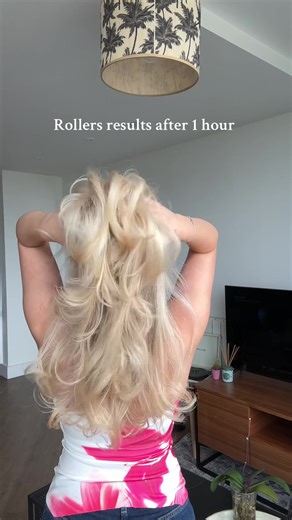 Not super curly just adding abit of dimension #results #curly #rollers #curls #blonde