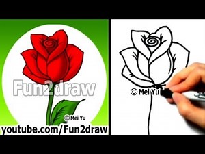 How to Draw an Easy Rose - Drawing Lessons - Learn to Draw - Fun2draw | Online Art Classes