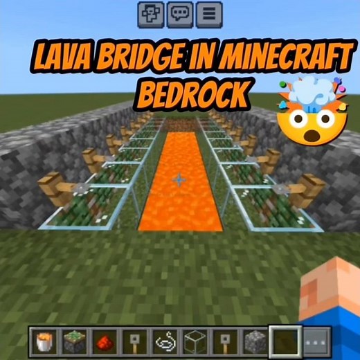 Minecraft Bedrock Lava Bridge – Easiest Build 🔥