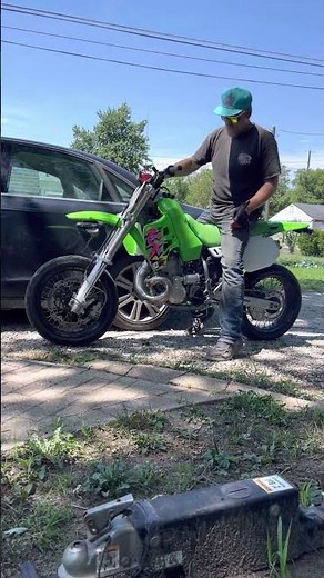 KX500 supermoto Cold Start Demonstration Kawasaki electric start 2 stroke dirt bike panthera e-start