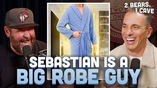 68K views · 1.1K reactions | Sebastian Maniscalco answers some rapid fire questions about himself and how robes and skincare are major aspects of his daily life. | 2 Bears, 1 Cave | Facebook