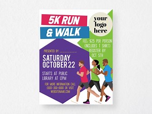 Editable 5K Run Flyer Template - Etsy