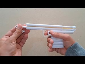 How to make paper gun without scissor and glue | Paper Gun | Origami guns |