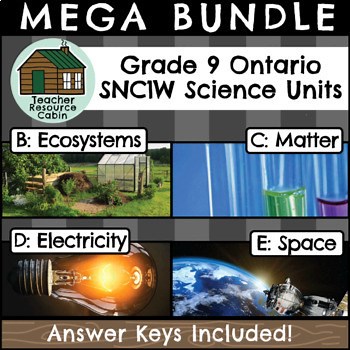 MEGA BUNDLE: Grade 9 Ontario Science SNC1W - Full Year (Workbooks/Slides)