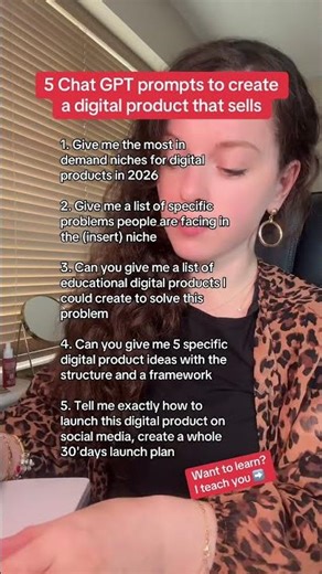 5 chatp got prompts to create a digital product that sells
