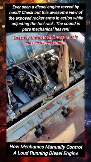 How Mechanics Manually Control A Loud Running Diesel Engine​ #DieselEngine #MechanicLife