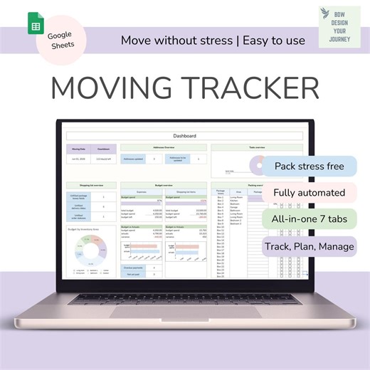 Moving Planner Moving Checklist Packing List Relocation Planner Google Sheets New Home Checklist Moving Tracker Box Inventory Packing