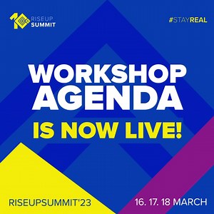 7 comments | THE RISEUP ‘23 WORKSHOP AGENDA IS NOW LIVE! You can now browse through all workshops on our website. First come first serve basis! BOOK YOUR TICKET NOW! https://www.ticketsmarche.com/rise-up-summit/ 16.17.18 March ✨ #STAYREAL | RiseUp | Facebook