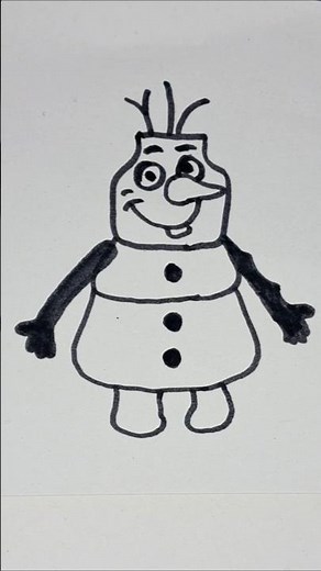 Olaf drawing ☃️#olaf #frozen #drawing #drawing4kids #kidsdrawing #easydrawing #shorts