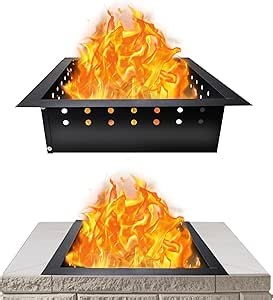 FEBTECH Smokeless Fire Ring Liner – 36 Inch Square Carbon Steel Outdoor Square Fire Pit Insert with Heat-Resistant Coating - Perfect for Backyard Bonfires, BBQs, and Outdoor Get-Togethers