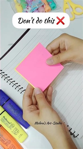 Sticky notes Trick😀#papercraft #shortsfeed #foryou #craft #diy #shorts #tricks #viral #hack#drawing