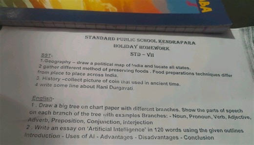 STANDARD PUBLIC SCHOOL KENDRAPARA HOLIDAY HOMEWORK STD - VII S... | Filo