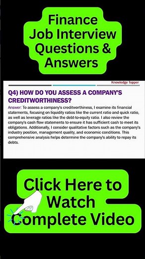Finance Interview Questions and Answers !