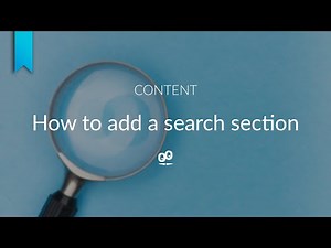 How to add a search section | GoodBarber Classic Apps Tutorials