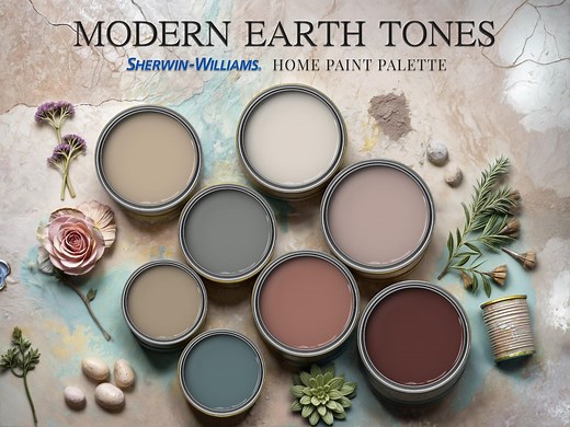 Modern Earth Tones Sherwin Williams Home Paint Palette Guide Whole House Wall Renovation Modern Neutral Warm Color Scheme Interior Design - Etsy