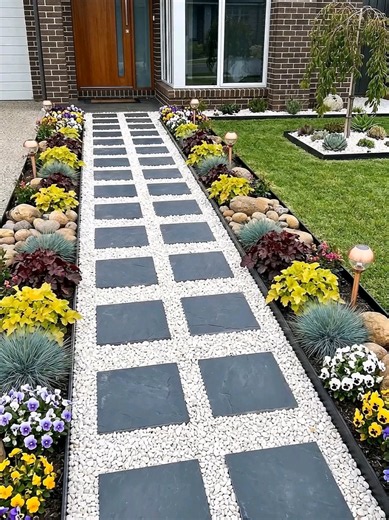 Modern Walkway and Flower Bed From Start to Finish | flower bed