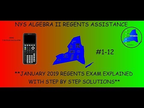 NYS Algebra 2 (Common Core) January 2019 Regents Exam Answers (#1-12)