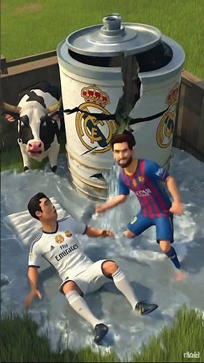 Funny Football Water Tank Prank Skit Ronaldo vs Messi 😂⚽ #footballshorts #ronaldo #messi #shortsfeed