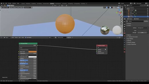 Blender 2.8 tutorial - Basket ball . Displace modifier , bevel and Color ramp