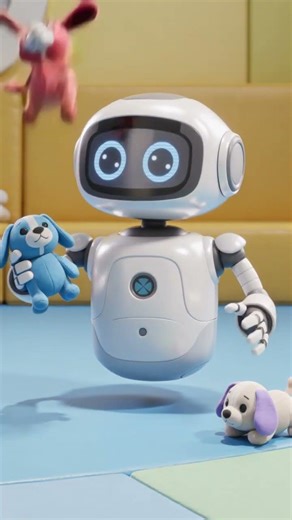 😂 Cute Robot Catches Flying Dogs & Hugs Them! Super Funny Baby AI 🦾🐶🐶