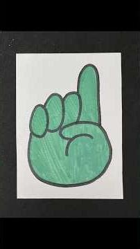 Pointing Hand Drawing ☝️💚 #drawing #asmr #relaxing #satisfying
