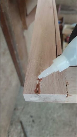 Easy Way to Fill Long Wood Cracks Using Super Glue #Woodworking #DIY #Carpentry #shorts