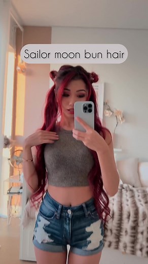 Sailor moon bun for fun 🌙 #sailormooncosplay #sailormoonhairstyle #animehair #animehairstyle #animehairtutorial