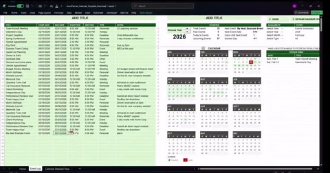 Vibrant Excel Event Planner | Automatic Calendar, Heatmap, Dashboard (digital Download) - Etsy