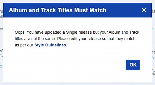 Why am I being told my titles don't match? - RouteNote Support Hub