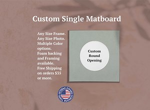 Square Mat | Round Opening | Single Mat | Custom Size Matting for Frame | Matting for Frame | Round Matboard | Square Matboard - Etsy
