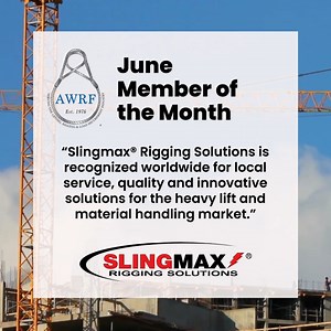 Meet our May Member of the Month: Slingmax Rigging Solutions! They specialize in high-performance synthetic slings and innovative heavy lift and material handling solutions. To learn more about this member, visit their website: www.Slingmax.com Become a member: www.AWRF.org | Associated Wire Rope Fabricators, INC