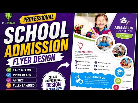 How to Design a School Admission Poster in CorelDRAW | Easy Tutorial