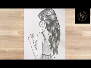 How to Draw a Back View Girl with Cute Hairstyle | Step-by-Step Pencil Sketch Tutorial | artvideo