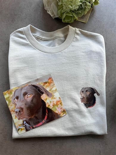 Custom Pet Portrait T-shirt: Personalised Digital DTF Print, Heavyweight Tee - Etsy