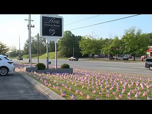 Nearly 3,000 flags placed at Lane Funeral Home in remembrance of 9/11