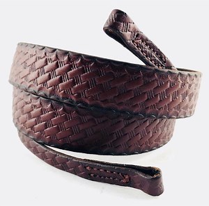 Huber Basket Weave Tooled Banjo Strap - Available in Brown or Black