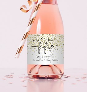 Editable Birthday Champagne Label: Any Age, DIY Printable (instant Download) - Etsy