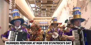 Mummers Aqua String Band performs ahead of St. Patrick’s festivities at MGM Springfield