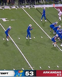 Arkansas Razorback Football survives 3OT after Kansas stormed back from down 25‼️ | College Football on ESPN