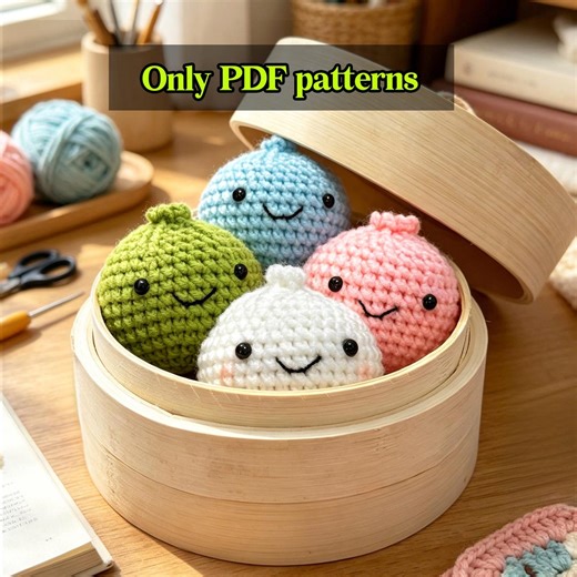 Crochet Dumpling Pattern, Amigurumi Bao PDF Tutorial With Video, Beginner Friendly Cute Dumpling Crochet Pattern, DIY Plush Food Pattern - Etsy