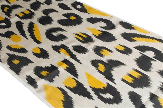 Leopard Silk Ikat Fabric - Handwoven Natural Uzbek Textile for Upholstery and Drapery, Boho Material for Apparel and Fashion - Etsy