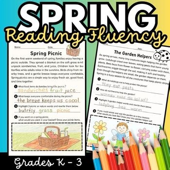 March Spring Reading Fluency Passage for K-3 | Rooted in Reading Comprehension
