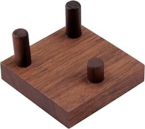 WAYUTO Walnut Crystal Display Stand Three-Peg Display Easel Stands for Fossil Coral Geodes Rock Mineral Agate S