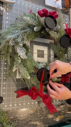 Advent Wreath DIY | Christmas Centerpiece🕯️🎀 #ChristmasDecor #ElegantChristmas #PetiteWreathBoutique