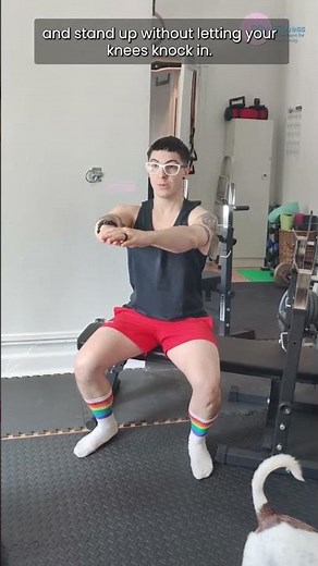 Box Squat exercise demonstration (Bodyweight or DB)