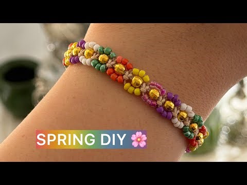 Spring Is Coming 🌸 Make This Colorful Flower Bracelet | Easy DIY