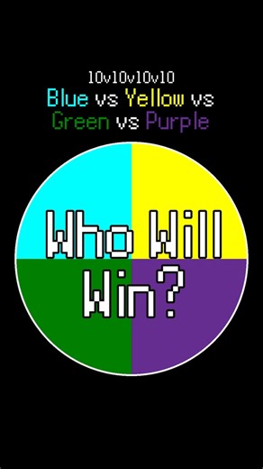 🔵🟡🟢🟣 | Blue vs Yellow vs Green vs Purple | 10 v 10 v 10 v 10 | Who Will Win?